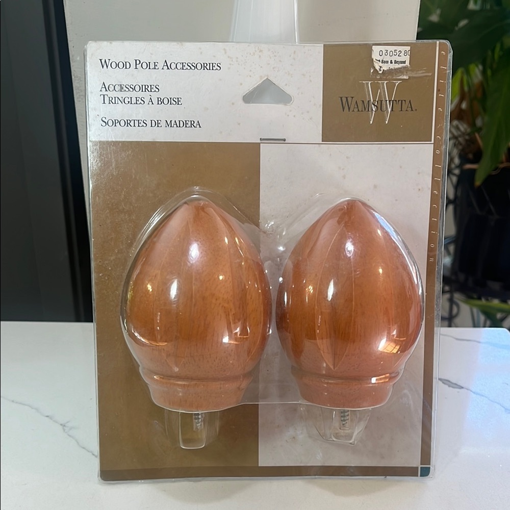 Wamsutto Wood Pole Accessories WOOD FINIALS 2 Finials NEW